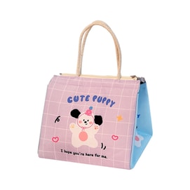 New Cute Pet Student Party Office Worker Thick Aluminum Foil Insulated Bento Bag 1 Piece Happy Big Ear Dog F