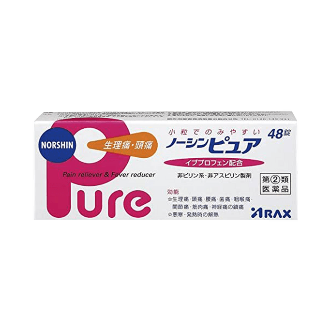 日本ARAX【第2类医药品】NORSHIN Pure 解热痛经头痛镇痛片48片