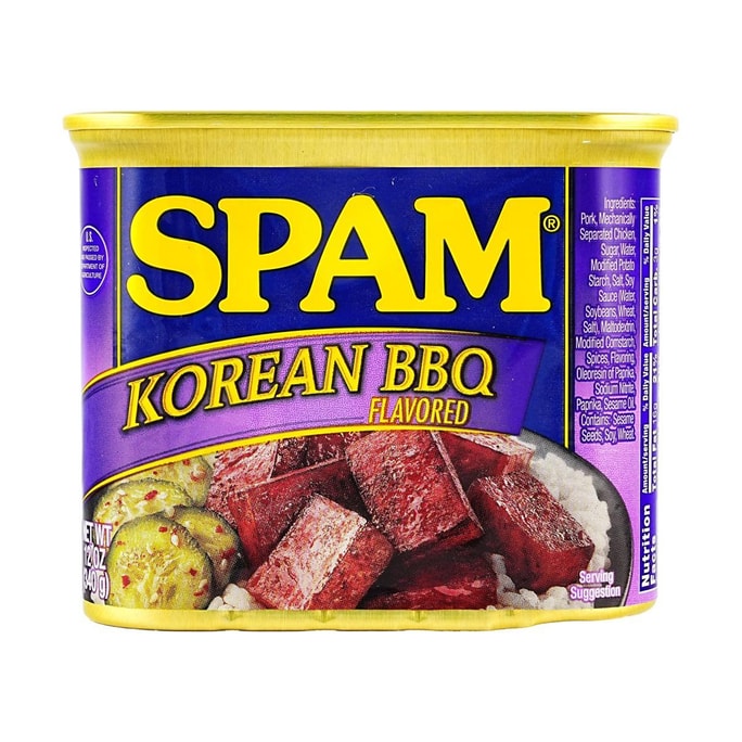 Spam, Korean BBQ Flavor, 12oz 【For Hot Pot , BBQ, Sandwich】