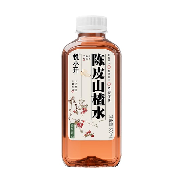 茶小開茶小開悅小開陳皮山楂水植物飲品500ml【低卡0脂0咖啡因】【食材
