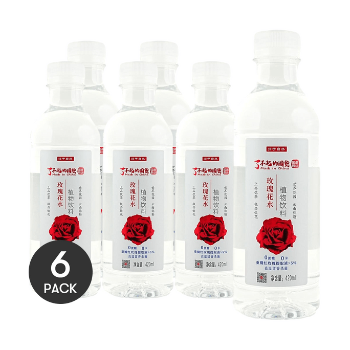 Rose Water 14.20 fl oz *6【6 Packs】【0 Sugar 0 Fat  0 Calories】