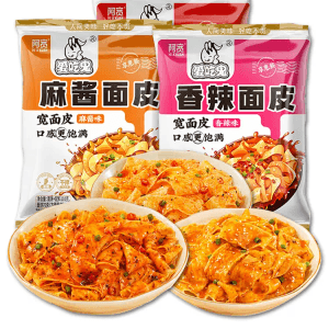【中国直邮】阿宽红油面皮泡面干拌面麻酱味酸辣味方便面宽面凉皮 麻酱面皮110g