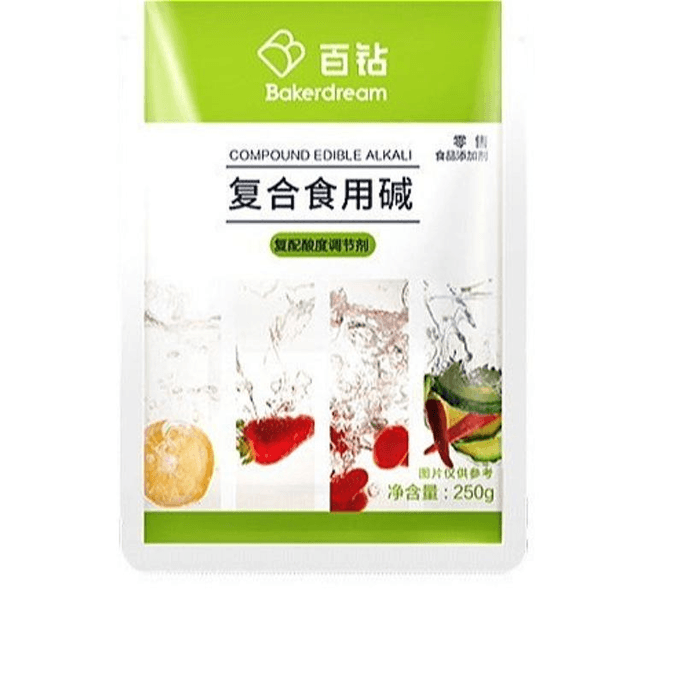 【中國直郵】 百鑽 複合食用鹼家用面鹼包子饅頭清洗果蔬做麵點烘焙原料250g*1袋