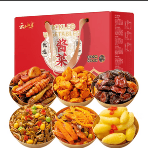 【中国直邮】  云山半 爆品【6种】酱菜精致礼盒款下饭拌面拌饭咸腌菜小菜 2140g