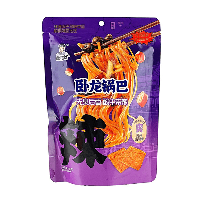 WOLONG Crispy Rice Crackers Luosifen Flavor 3.81 oz