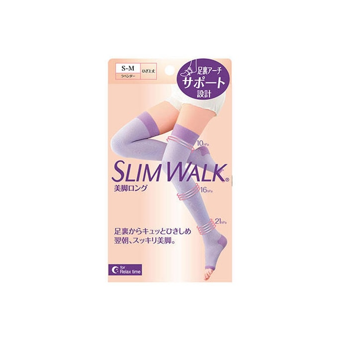 [일본 직배송] SLIM WALK 3단압력 수면 다리 및 발 스타킹 [S-M] 발 22~24cm, 길이 145~160cm