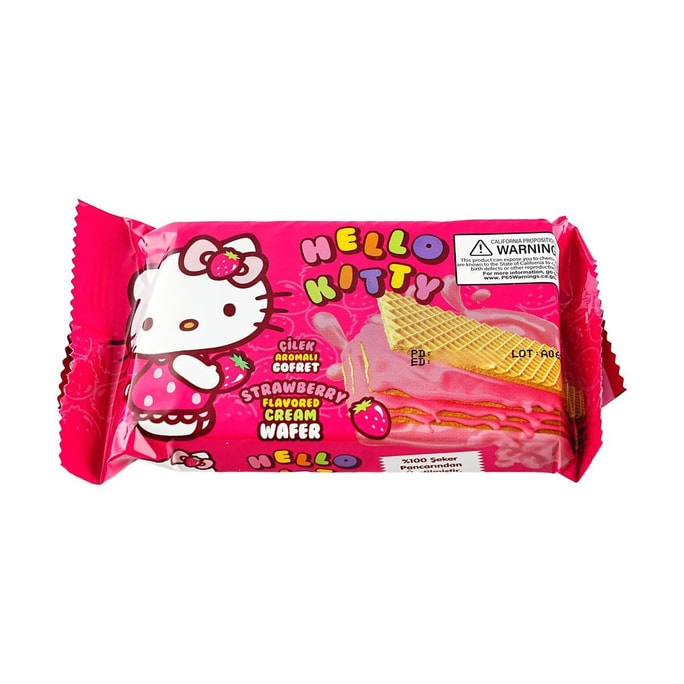산리오 헬로 키티 딸기맛 크림 웨이퍼, 40g (1.41oz) 【애니메이션 상품】