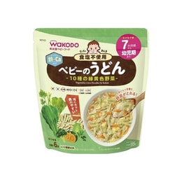 【日本直邮】WAKODO和光堂 7个月+ 婴儿碎面 宝宝辅食面条 10种绿蔬乌冬碎面115g