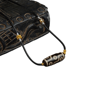 Potala Palace Nine Eye Celestial Bead Xizang Rope Vase Honey Wax Agate Safety Buckle Pendant Swinging 66cm
