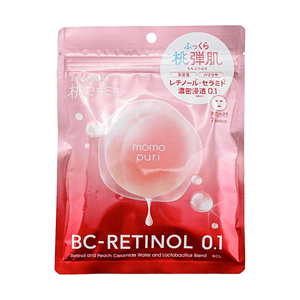 Momopuri BC-Retinol 0.1 and Peach Ceramide Water and Lactobacillus Blend Serum Mask, 7 sheets