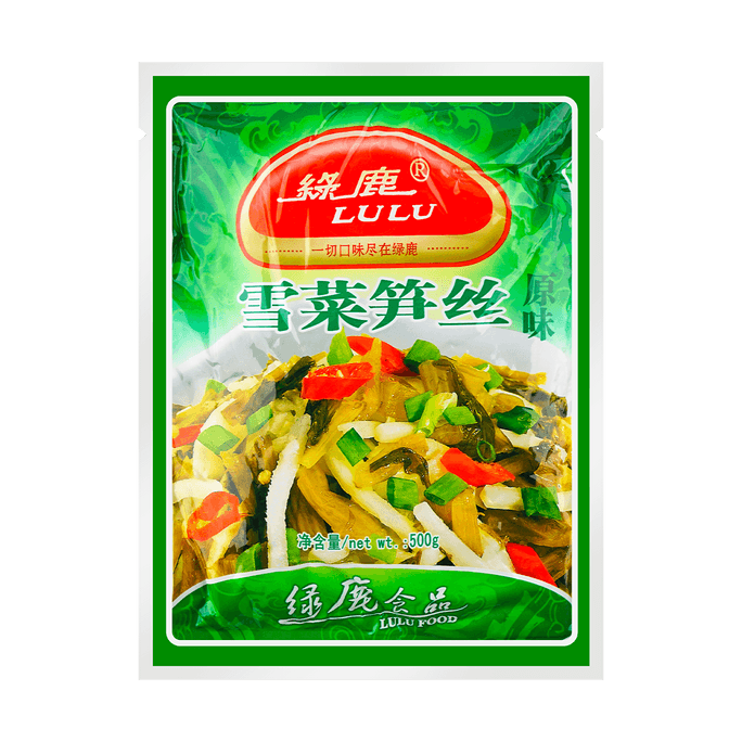 【温州特产】绿鹿 雪菜笋丝 原味 500g【什锦咸菜下饭榨菜】