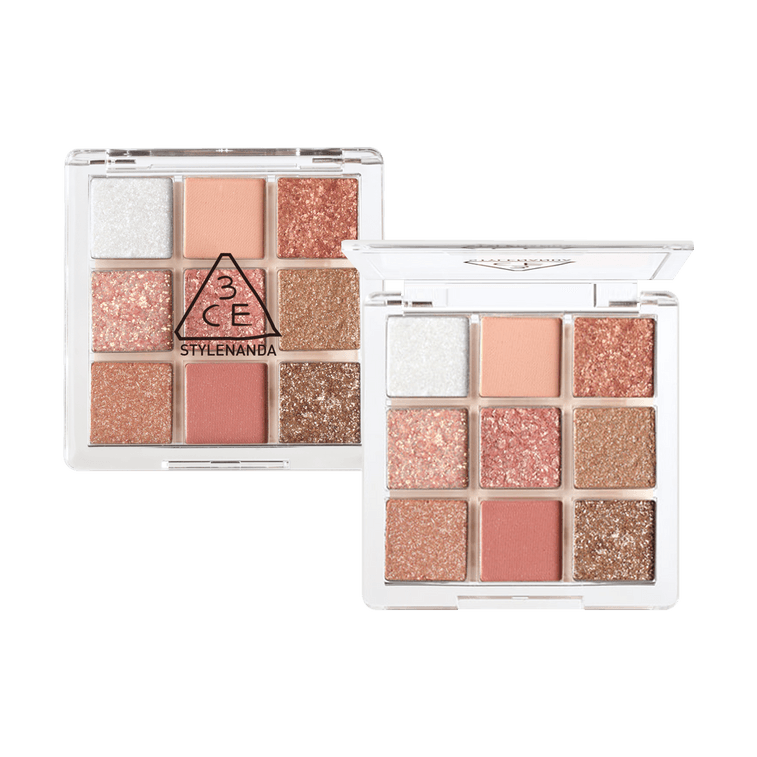 韩国3CE 九宫格9色多功能眼影盘 哑光碎钻珠光多用盘 #DELIGHTFUL花火盘 粉灿烟花 3