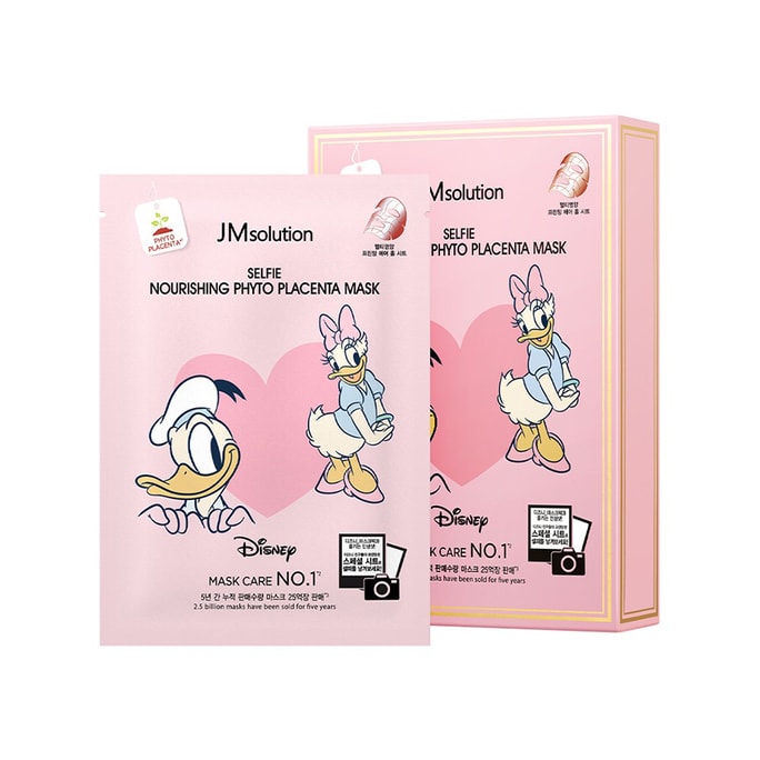 韩国 JMsolution【迪士尼聯名款】限量卡通面膜系列 #唐老鸭黛西-植物性胎盘素 10片/ 1 盒