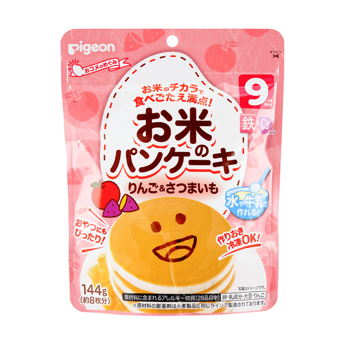 日本PIGEON贝亲 宝宝辅食松饼粉 早餐点心蛋糕粉 苹果红薯味 144g 9M+