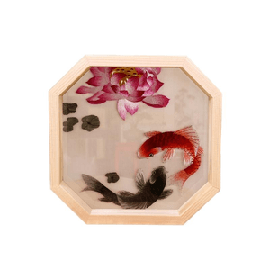 Intangible Cultural Heritage: Shu Embroidery, Pure Hand Embroidered Ornament, Flourishing Age 17 * 17 * 3.8cm