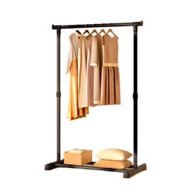 Floor Clothes Rack Household Hanging Rack For Children Simple Indoor Single And Double Rod Drying Racks Black