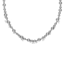 【中國直郵】 HSPM 氣泡星雲系列輕奢高級感青島施華洛滿天星珍珠項鍊 銀河灰F 1個