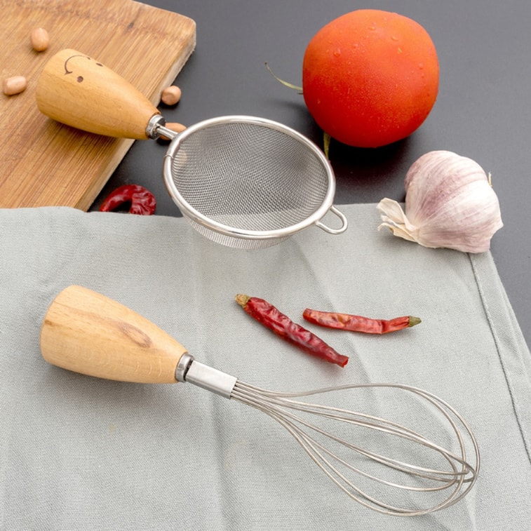 스미 귀여운 스마일리 얼굴 계란 치는 도구 + 여과기 3종 세트 5