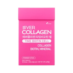韩国 EVER COLLAGEN 胶原蛋白粉条 每日美肌补给 含高浓度生物素 30条装