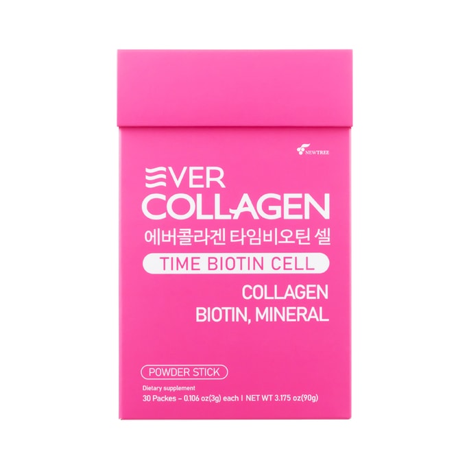 韓國 EVER COLLAGEN 膠原蛋白粉條 每日美肌補給 含高濃度生物素 30條裝