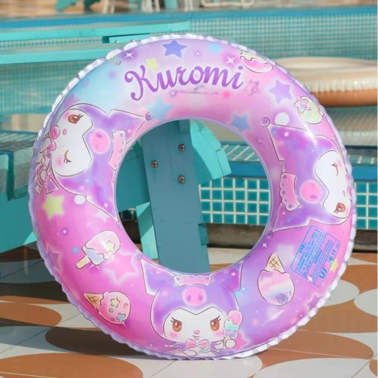 Sanrio Inflatable Pvc Swimming Ring For Kids Sequin Pedestal-Kuromi ...