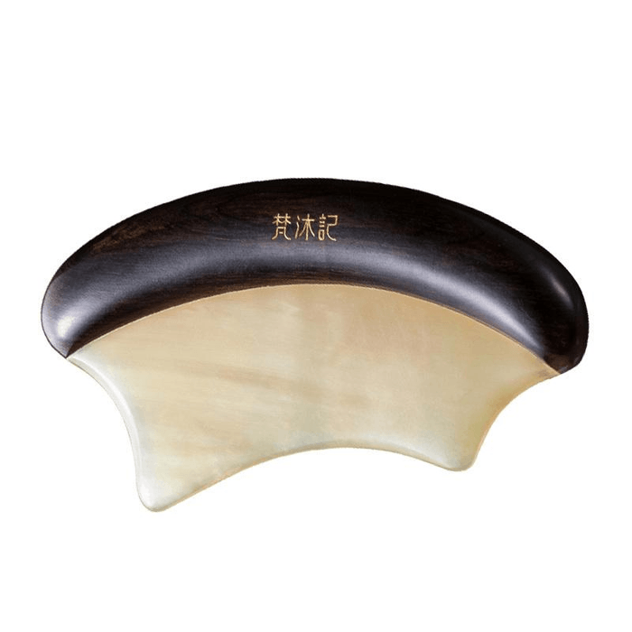 【中国直邮】 梵沐记 檀木羊角刮痧板全身通用(黑色)*1件