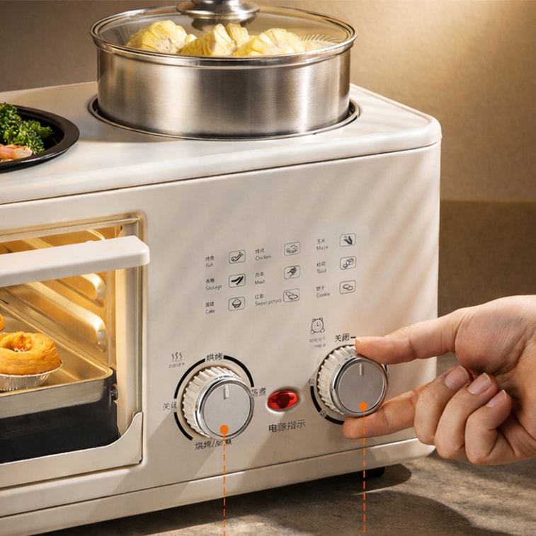 元谷 懶人早餐神器 四合一多功能早餐機 多士爐煎蛋一體 11