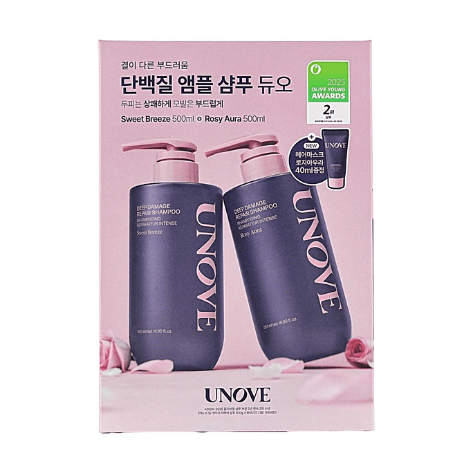 Deep Damage Repair Shampoo Duo Set, #Sweet Breeze + #Rosy Aura, 17.6 oz x2