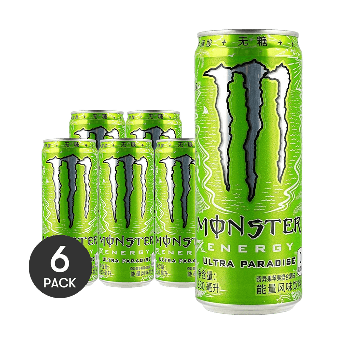 Monster Energy Drink, Kiwi Apple Flavor, 11.15 fl oz *6【6 Packs】