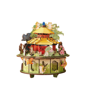 Newly Released Palace Museum Three-dimensional Music Box Ornament Assembly Rotating Music Box 144 * 144 * 144mm