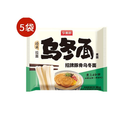 【中国直送】金邑朗 インスタントうどん（豚骨）太麺（138g×5袋）