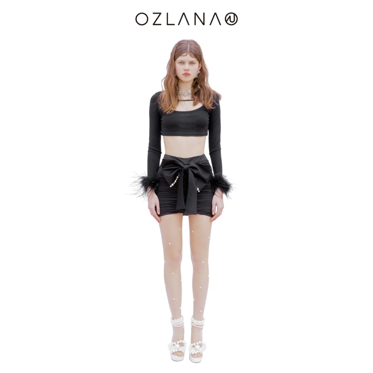 中国直送】OZLANA 気質 ヒップハグリボンパールペンダント ミニ