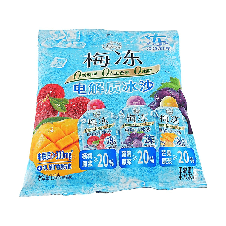 Fruit Jelly Vitality UP Electrolyte Slushy,Bayberry & Grape & Mango Flavor,3.53oz【0 Fat & 0 Preservatives】 3
