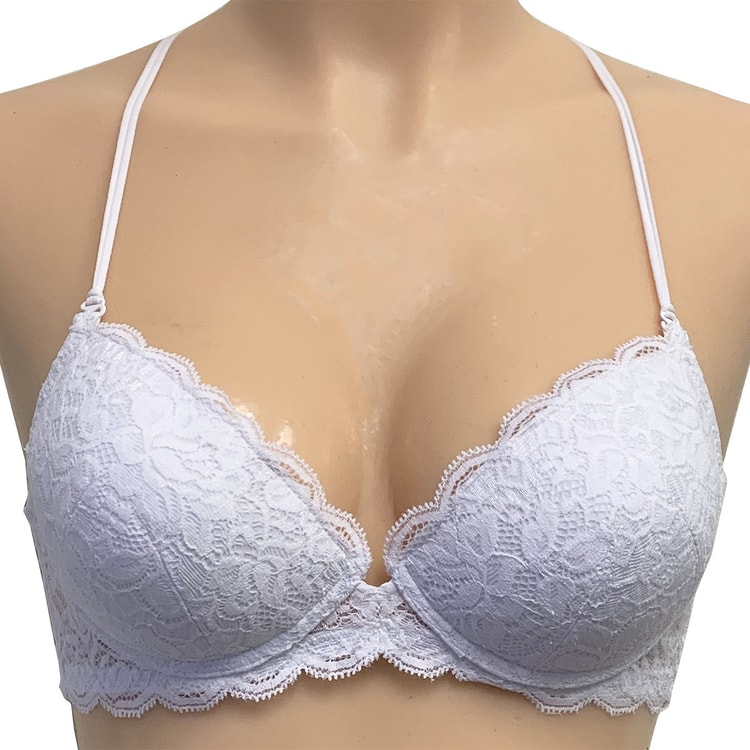 Y COLLECTION ¾ Criss Cross Push-Up Bra White A34