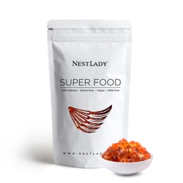 アメリカ産 NESTLADY 4A グレードの栄養価の高いシワ防止ピーチガム、お得なパッケージ 250g、0.5 ポンド