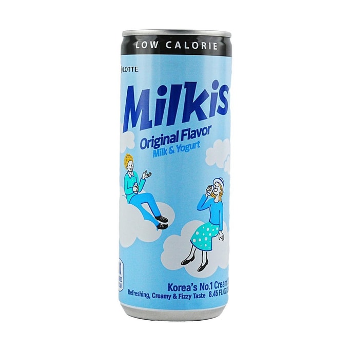 韩国LOTTE乐天 MILKIS妙之吻 牛奶苏打水 低卡汽水 原味 250ml