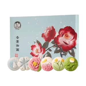 稻香村 冬景如画糕点礼盒 桃山饼点心 6枚入 300g【春节年货礼盒】【精致新中式茶点】