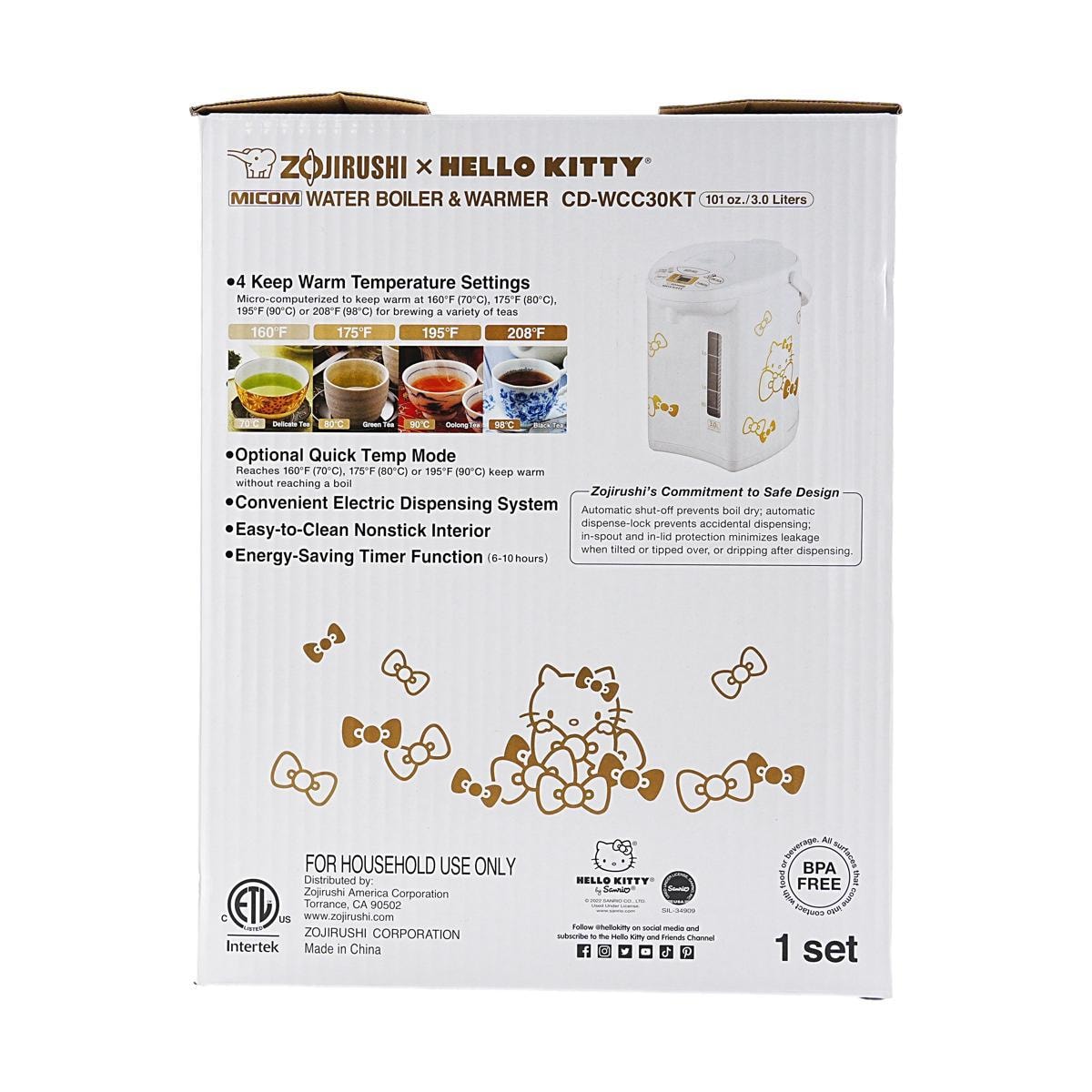 Product Detail - HELLO KITTY Micom Water Boiler & Warmer CD-WCC30KT 105.67 fl oz - image 9