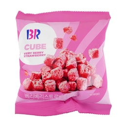 韩国Baskin Robbins芭斯罗缤 冰淇淋慕斯饼干方块 膨化零食 草莓味 55g