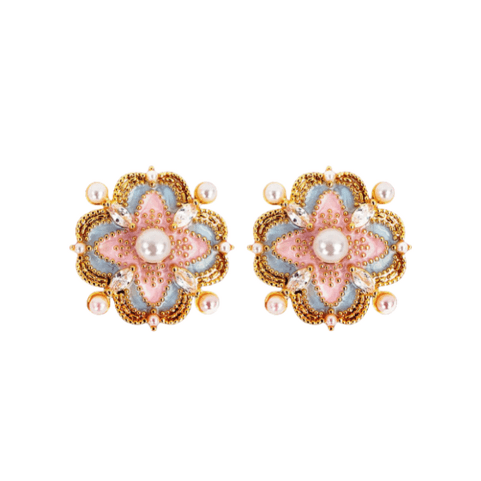 Loulan New Chinese-style light luxury four-leaf clover earrings 22mm 1 Pair