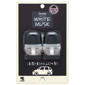 [일본 직배송] 고바야시 제약 차량용 방향제, 냄새 제거제, 화이트 머스크 향, 6ml x 2개