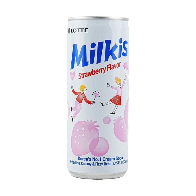 밀키스 딸기 소다 - 탄산 딸기 맛 음료, 포장은 다를 수 있음, 8.45fl oz