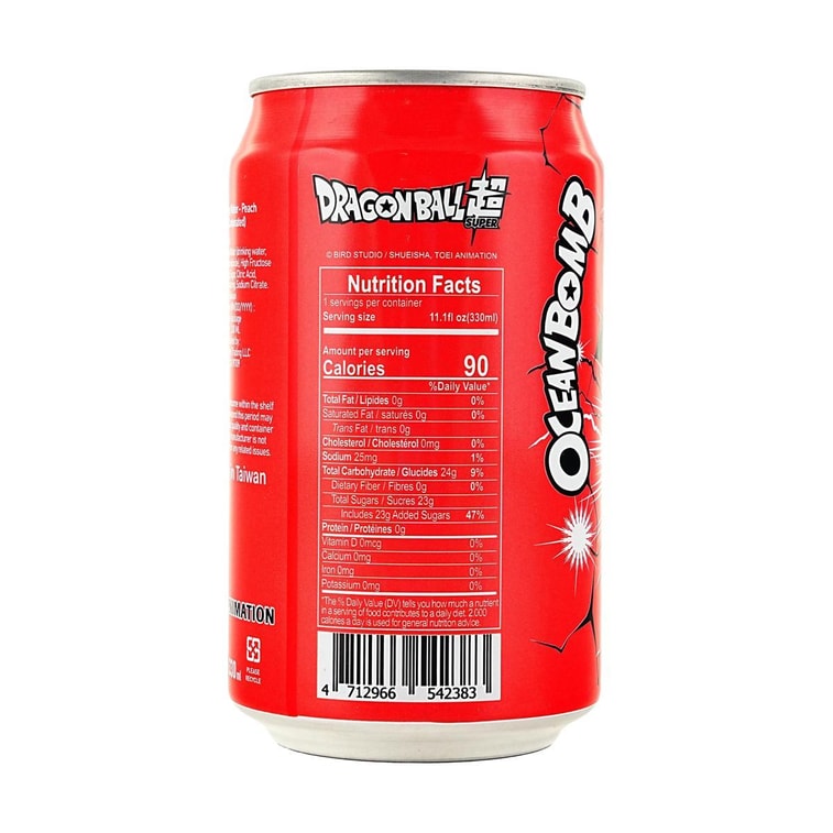 台灣OCEAN BOMB 白桃汽水 330ml 【七龍珠聯名款】【包裝隨機發】 6