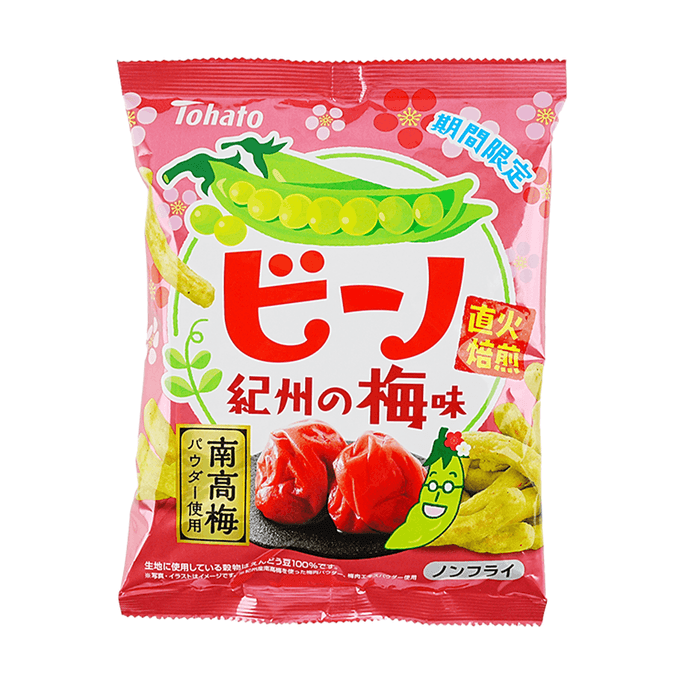 日本TOHATO桃哈多 豌豆条 青豆酥 纪州梅子味 53g