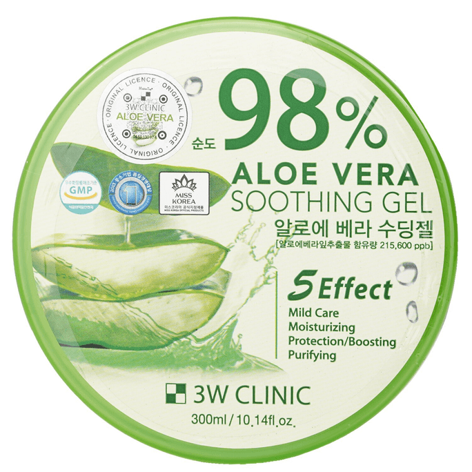 3W Clinic 98% Aloe Vera Soothing Gel  300ml/10.14oz