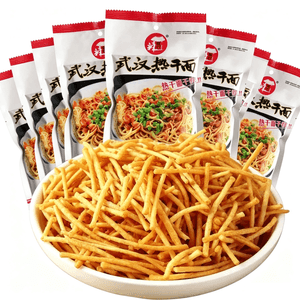 辣味村 薯条 薯片 膨化零食 干脆面 15g*9袋【135g】 怀旧零食  武汉热干面味