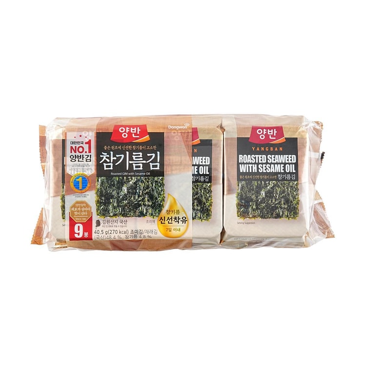 DONGWON ごま油味付け海苔 0.15オンス×9個パック - Yami