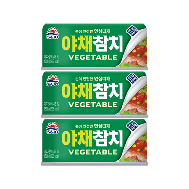 韩国 SAJO 罐头吞拿鱼 蔬菜味 150g*3罐