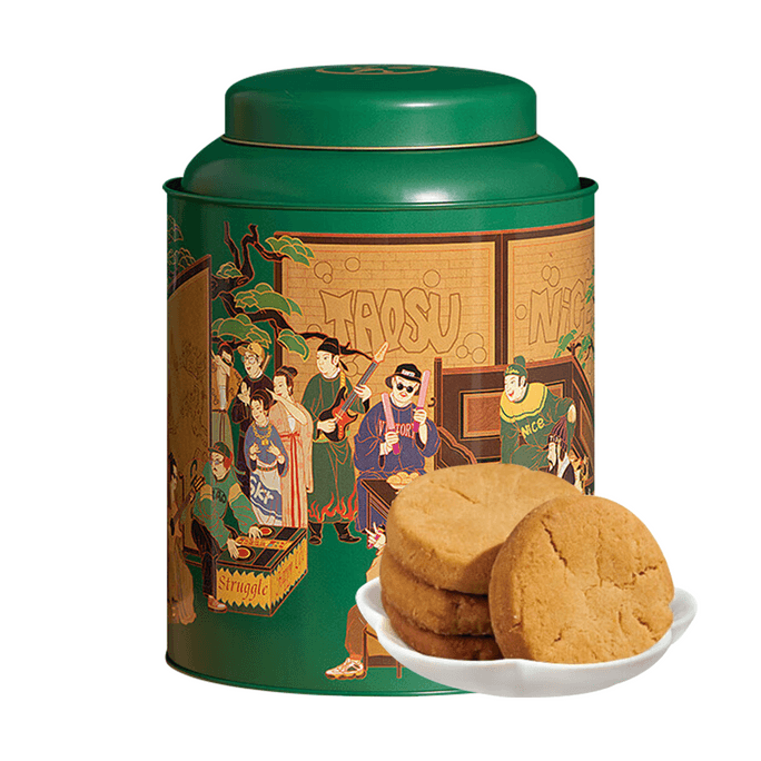 새 중국 유행 크리스프 쿠키 주석 선물 상자, 코코넛 밀크 맛, 21.59온스