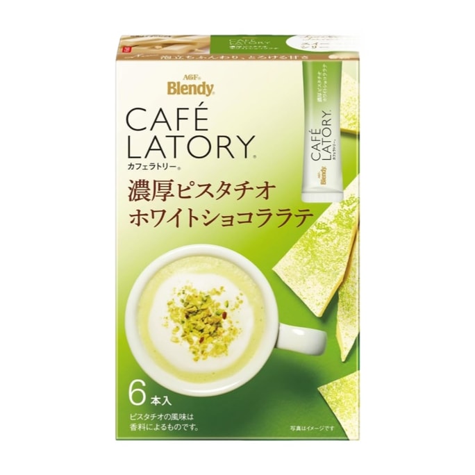【日本直送】 日本 AGF Cafe latoryシリーズ インスタント ピスタチオホワイトチョコレートラテ 6本入り